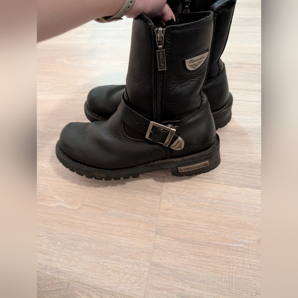 Milwaukee Motorcycle Clothing Co. Afterburner Black Leather Biker Boots - Picture 2 of 9